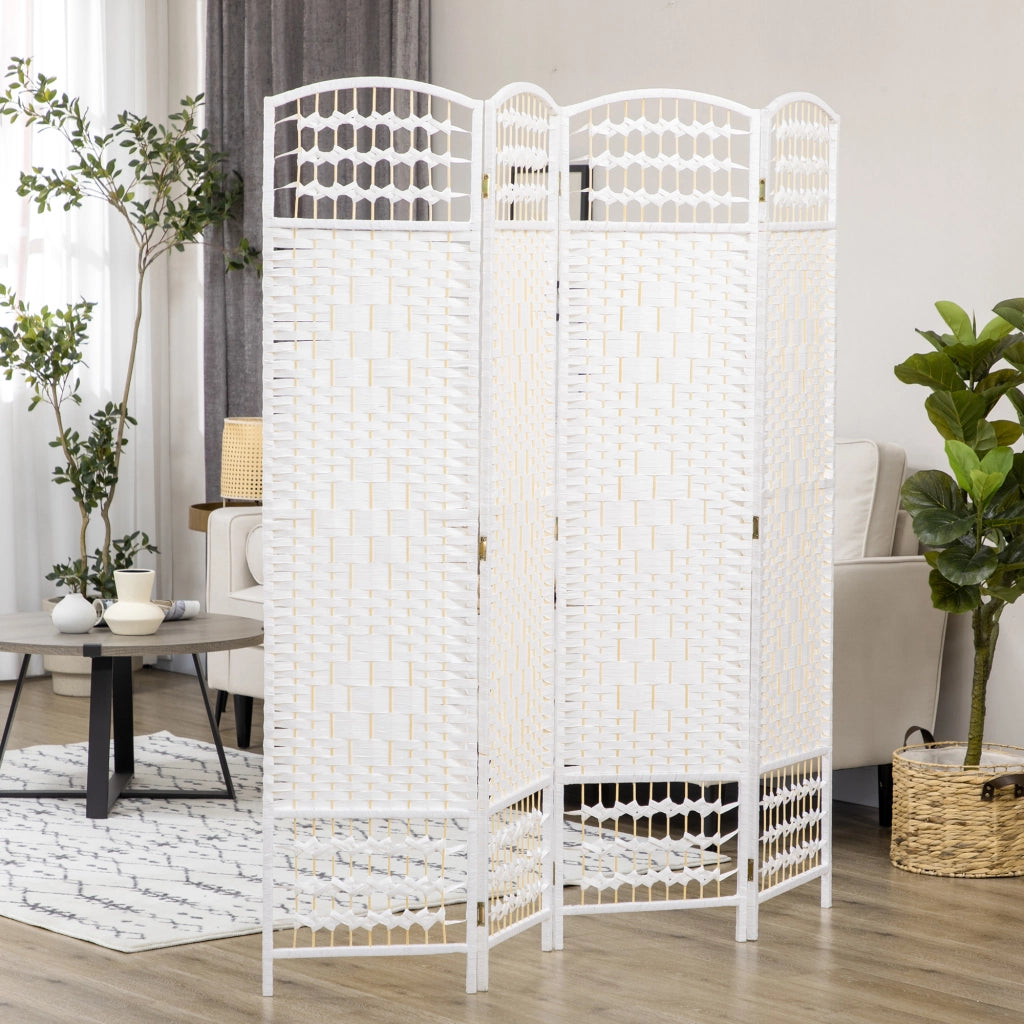 Paravento in legno 4 ante ¨C zephmum ¨C bianco 160x170 cm