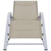 Lettino Prendisole in Textilene e Alluminio Crema 310535