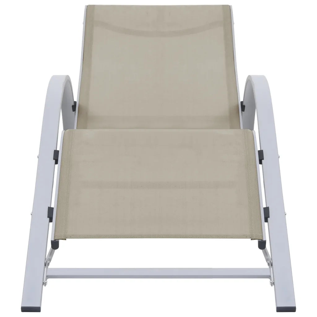 Lettino Prendisole in Textilene e Alluminio Crema 310535