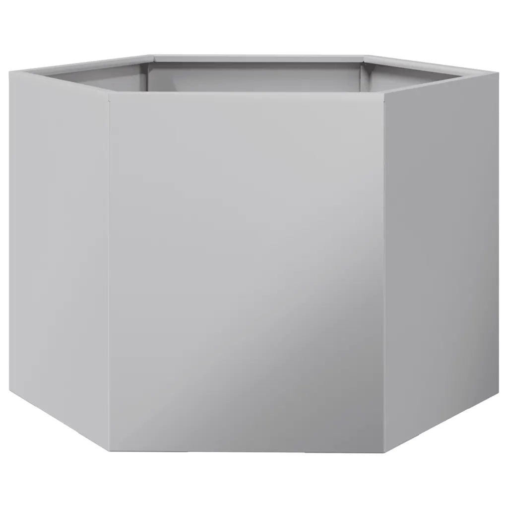 Fioriera | Cassetta per fiori | Vaso Esagono 69x60x45 cm in Acciaio Zincato