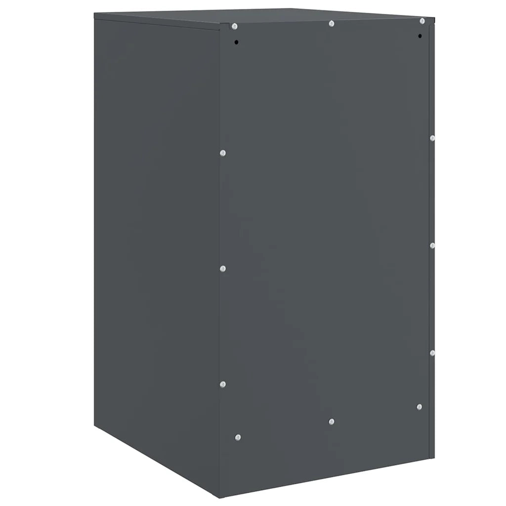 Set di 2 Comodini | Armadio da Notte | Mobiletto da notte Antracite 34,5x39x62 cm in Acciaio