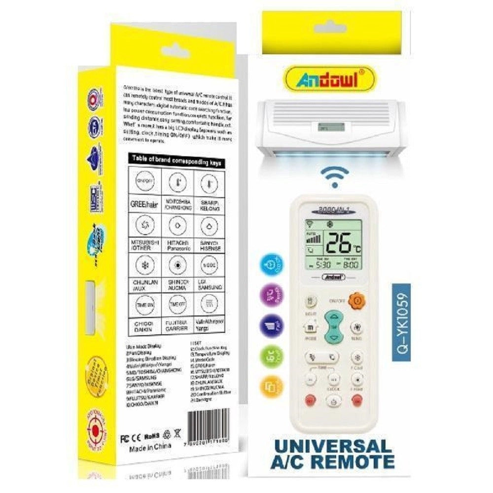 Trade Shop - Telecomando Universale A/c Per Aria Condizionata Climatizzatore Q-yk1059 Ricambio -