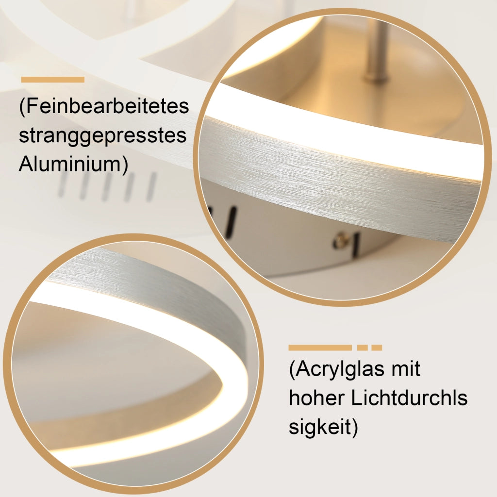 ZMH Lampada da soffitto plafoniera LED moderna 59 cm dimmerabile telecomando oro 46W