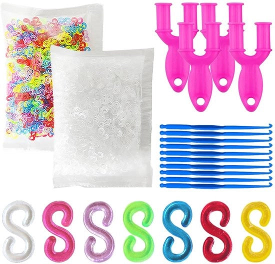 Set di clip colorati per telaio 600 pezzi - set di clip per telaio - clip per telaio - connettori per telaio - armband per DIY - clip per telaio in plastica sicura - clip per telaio