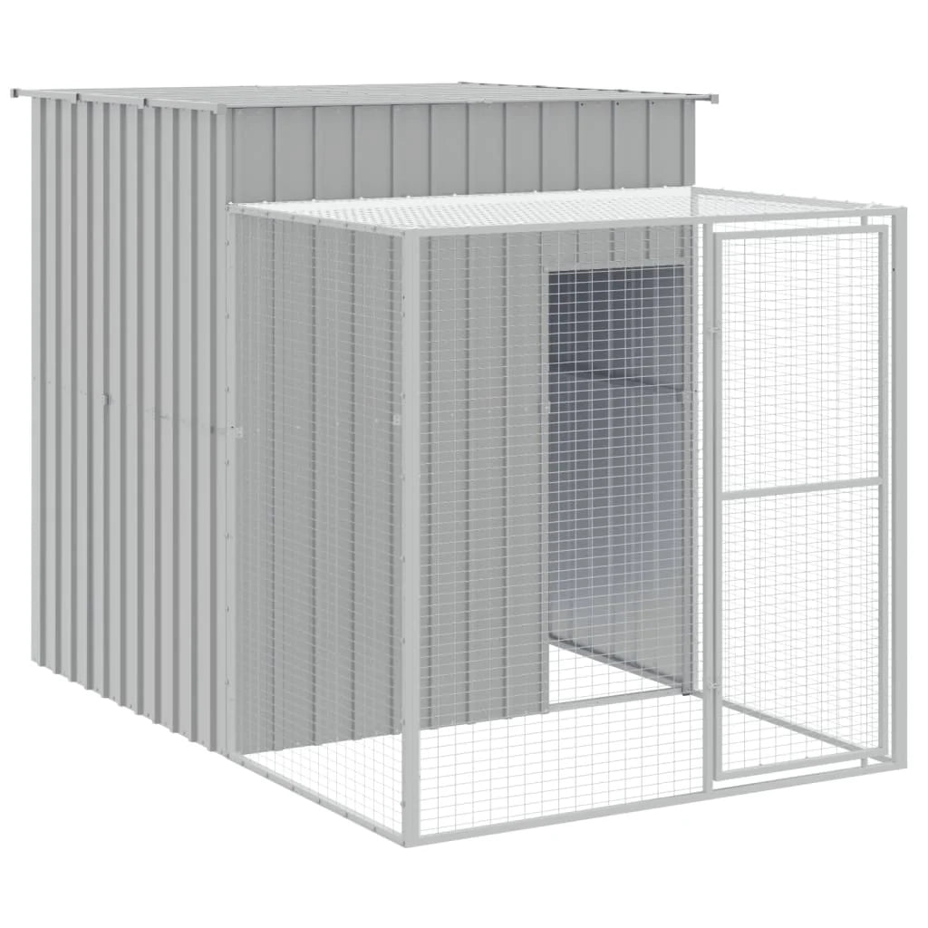 Pollaio/recinto con recinto chiaro 165 x 455 x 181 cm acciaio zincato grigio 02_0043965