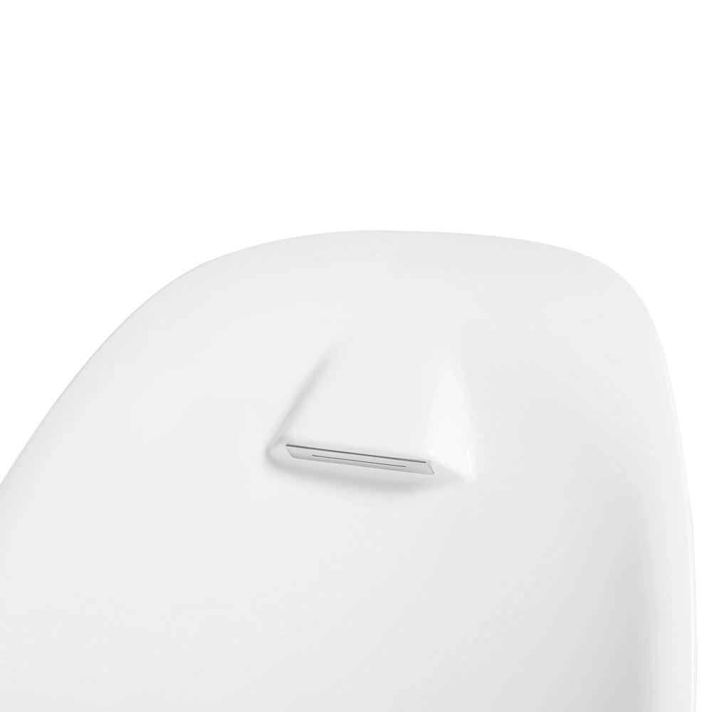Vasca da bagno freestanding nera con bianco acrilico sanitario singolo 180 x 80 cm a forma di scarpa stile moderno