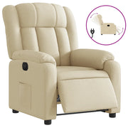 Poltrona | Sedia Relax Elettrica Reclinabile Crema in Tessuto