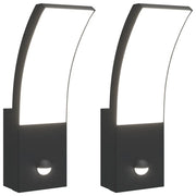 Applique con LED e Sensore 2 pz Nere in Alluminio Pressofuso CFW7642421