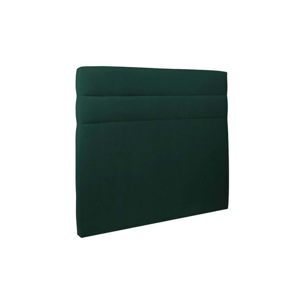 Testiera in tessuto velluto verde con linee L135 cm