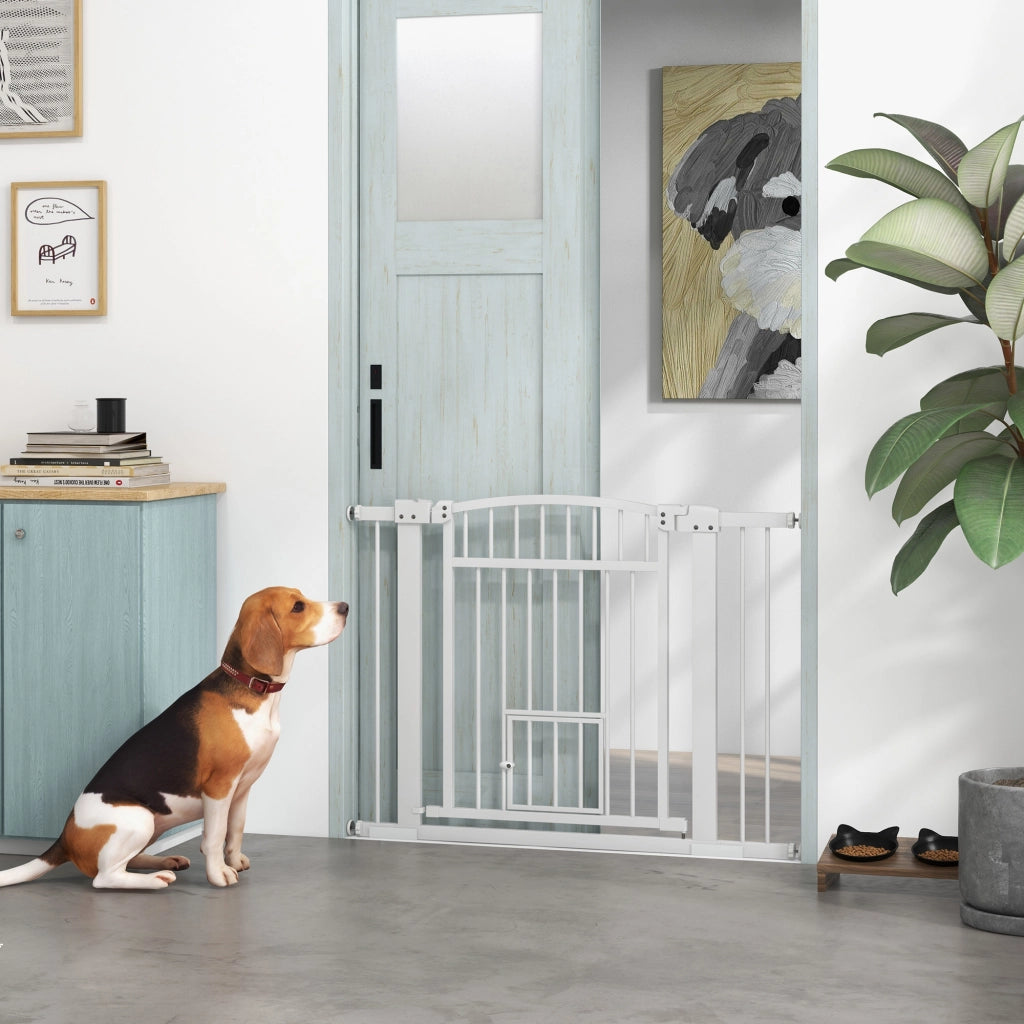 Cancelletto di sicurezza per cani e bambini ¨C Xylo ¨C doppio blocco, 76-104 cm, bianco