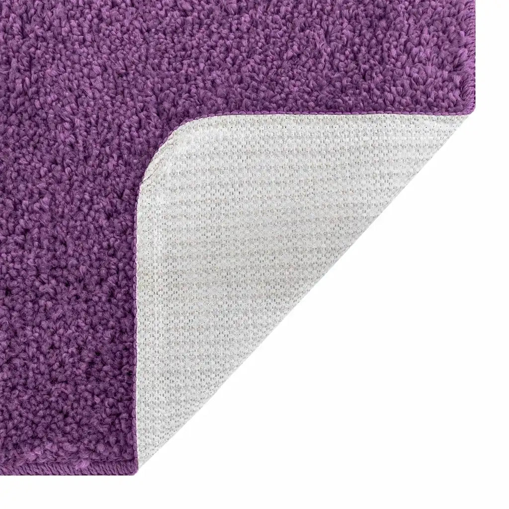 Tappeto Antiscivolo per Bagno con Taglio per Toilette Viola 4019822