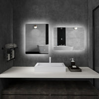Specchio Bagno con Luci LED  3 Tonalità 70x50 cm Interruttori Touch e Funzione Antiappannamento
