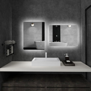 Specchio Bagno con Luci LED  3 Tonalità 70x50 cm Interruttori Touch e Funzione Antiappannamento