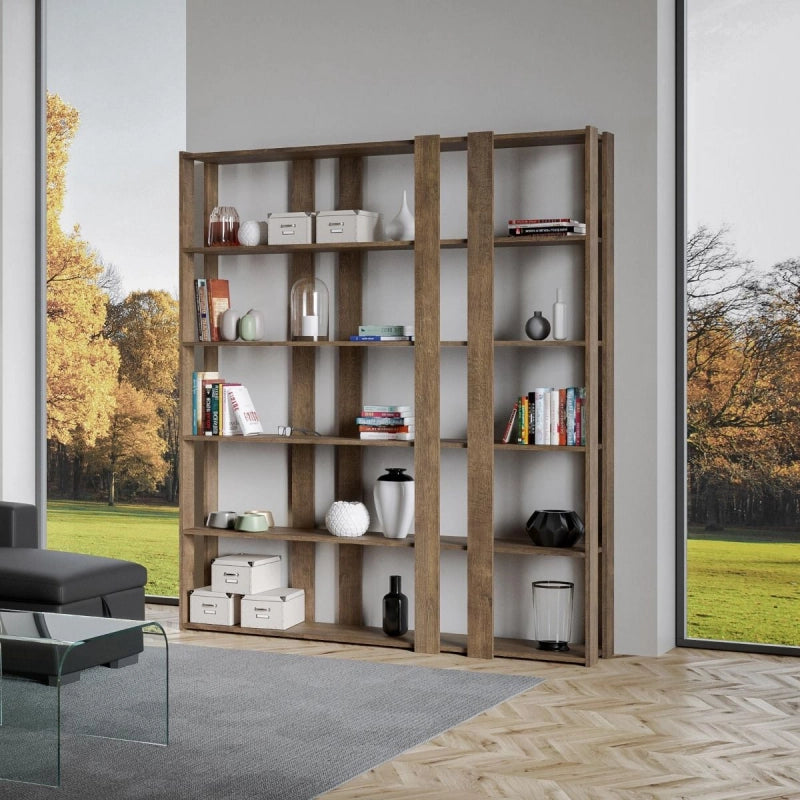 Composizione Libreria E Kato 6R 8 fasce lunghe - Noce
