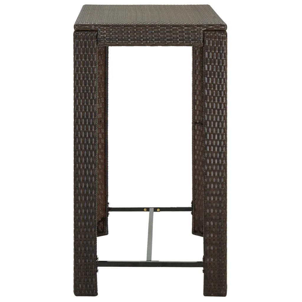Set da Bar da Giardino 7 pz con Cuscini in Polyrattan Marrone cod mxl 32329