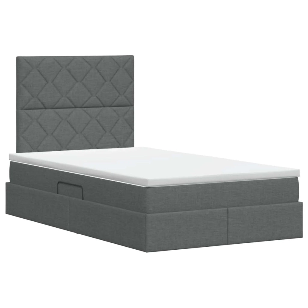 Letto con contenitore e materasso Grigio Scuro 120 x 200 cm 3459559