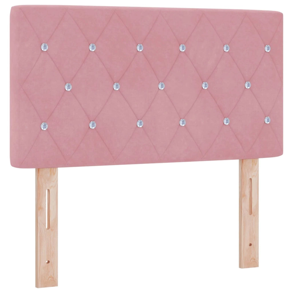 Letto Ottomano con Materasso e LED Rosa 120 x 190 cm Velluto 3457058