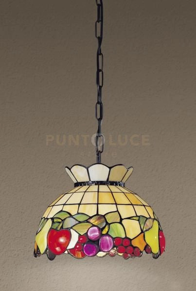 SOSPENSIONE FRUIT IN VETRO TIFFANY D.30CM 1 LUCE ATTACCO E27