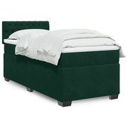 Giroletto a Molle con Materasso Verde Scuro 80x200 cm Velluto