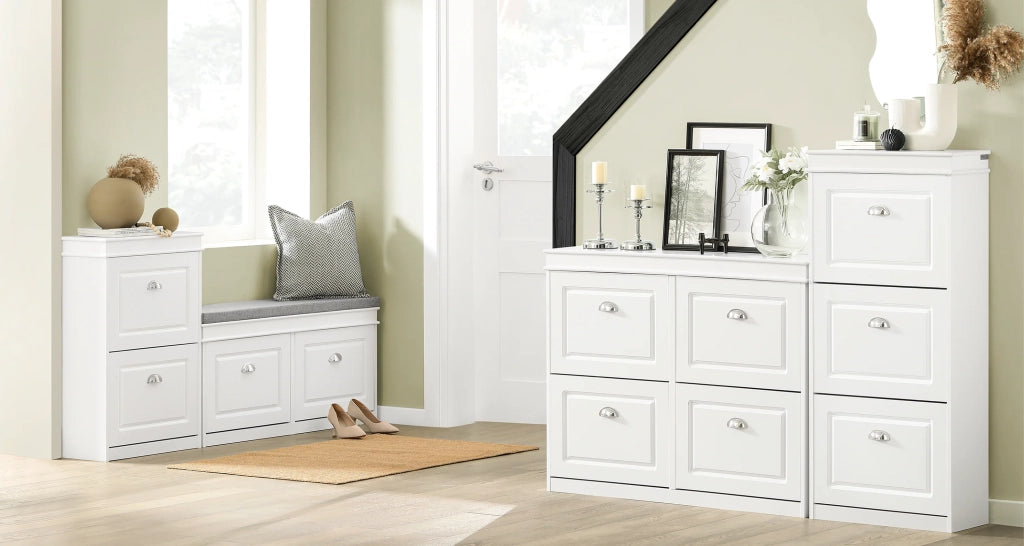 Scarpiera salvaspazio Slim Mobili per Scarpe Serie Scarpiere 104x24x52cm Bianco FSR64-W