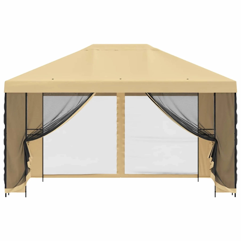 Gazebo | Pergolato da giardino con pareti laterali 4 ¡Á 3 m Crema