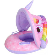 Trade Shop - Salvagente A Mutandina Con Cappottina 115x70cm Unicorno Gonfiabile Bambine Rosa -