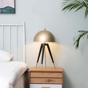 Lampada da Tavolo Ø30x62 cm E27 Paralume in Metallo Oro