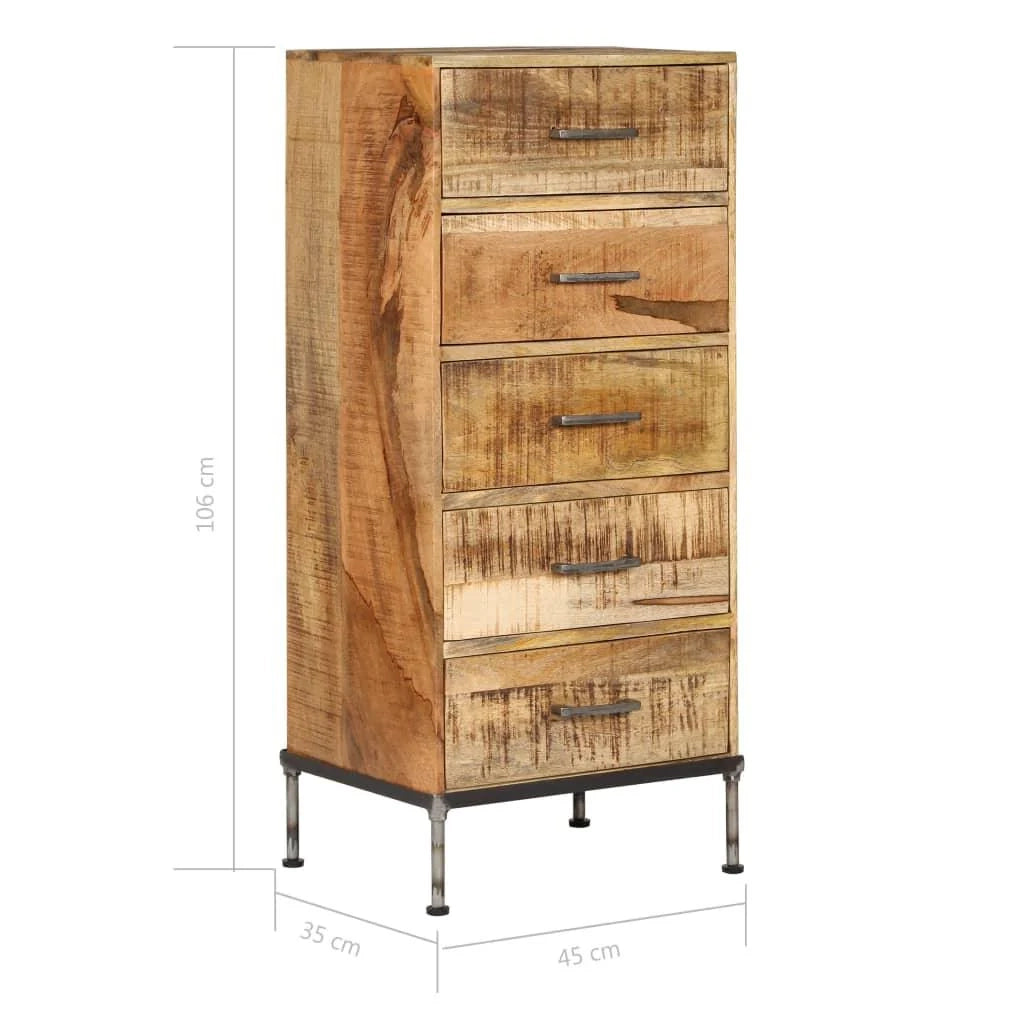 Buffet credenza mobiletto consolle mobile contenitore cassettiera 106 cm legno massello di mango 4402089