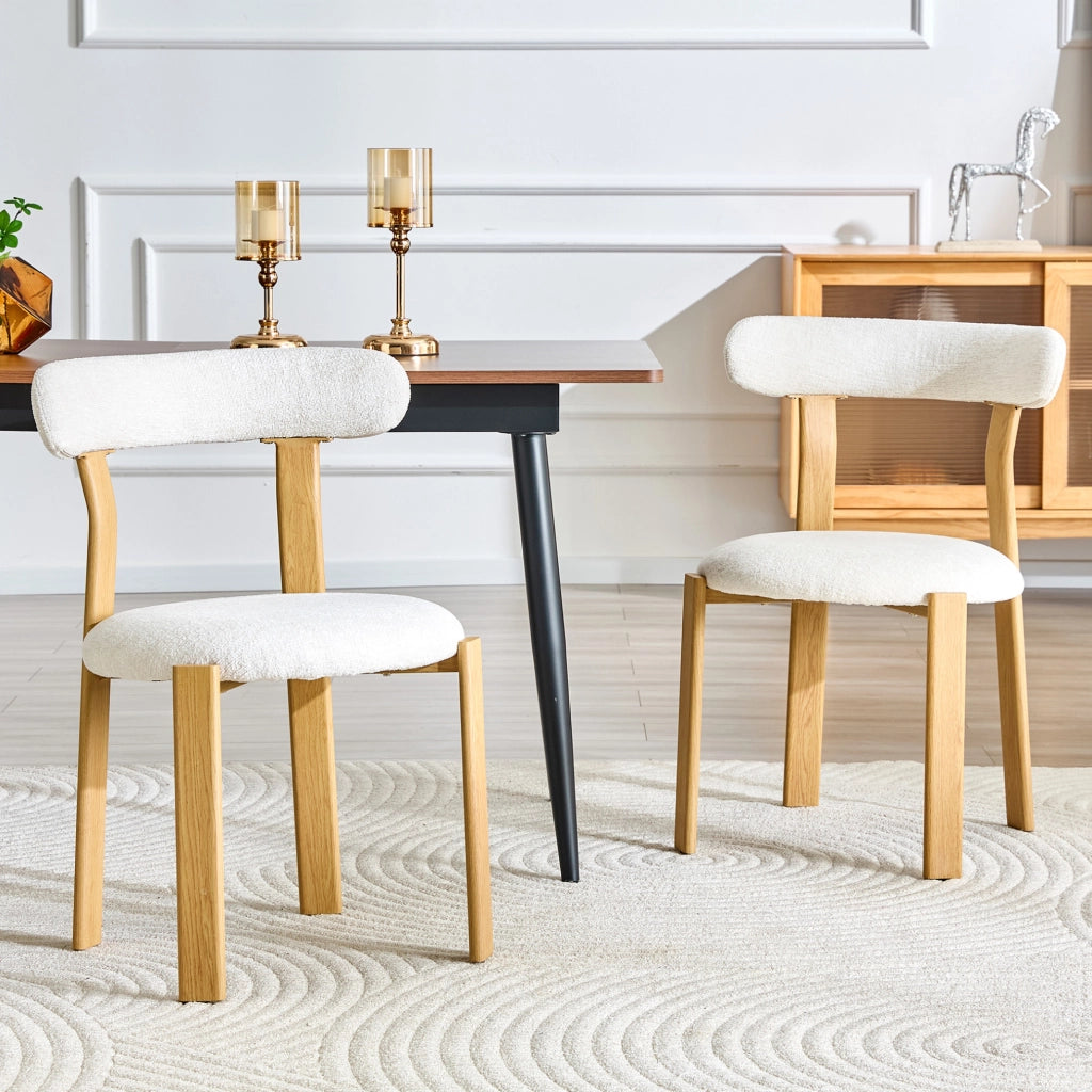 Sedia bianca in ciniglia con schienale ergonomico imbottito