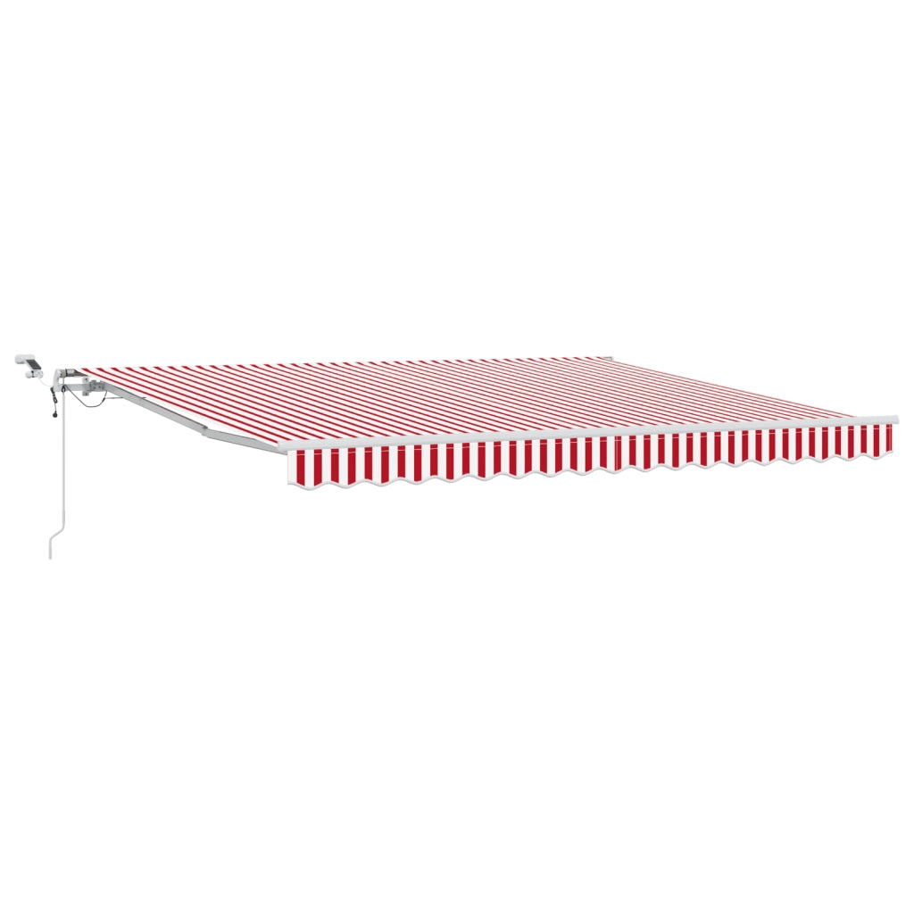 Tenda Retrattile Automatica con LED Strisce Rosse e Bianche 400x350 cm