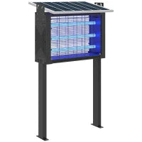 Lampada Antizanzare per Esterno a Energia Solare con 60 LED e Rete di Protezione, Nero