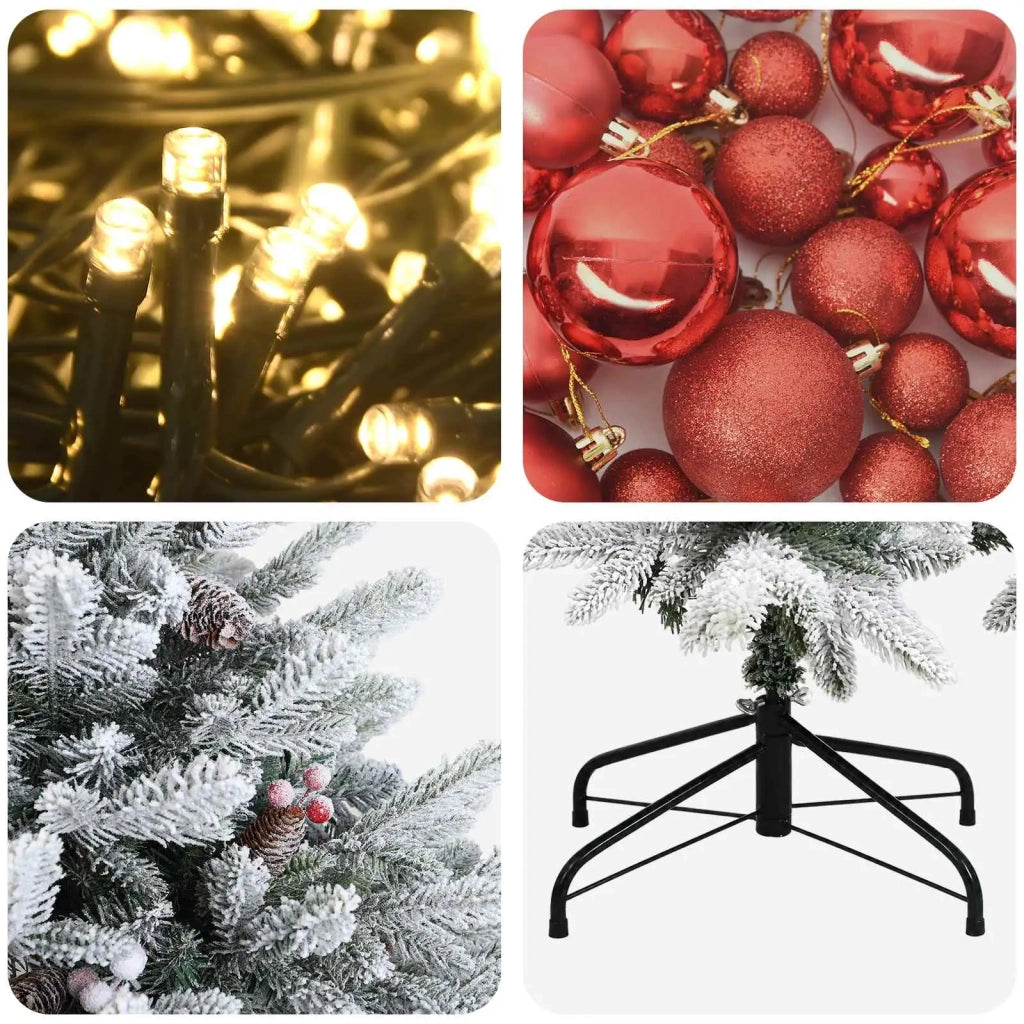 Albero di Natale artificiale con palline 150 cm 150 LED 3465872