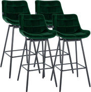 Set di 4 sgabelli da bar girevoli in velluto Weston 1