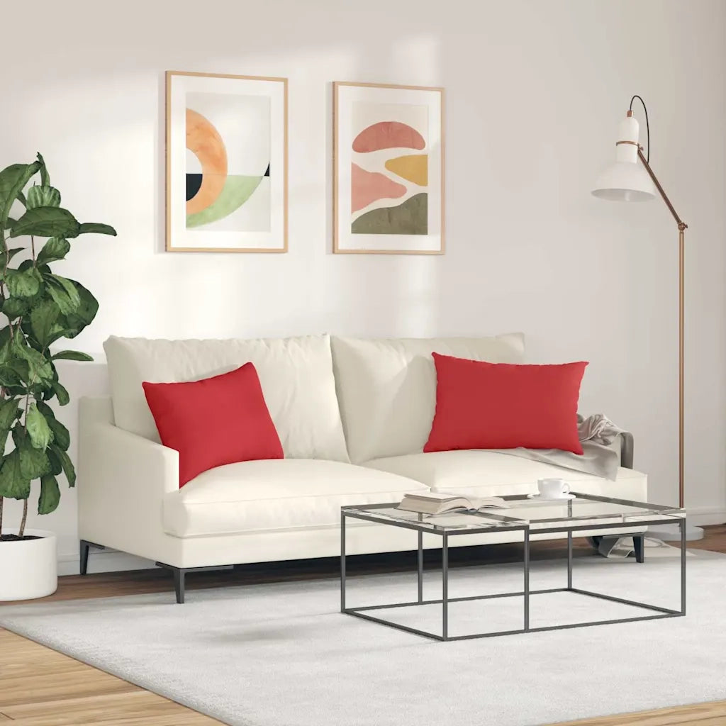 Cuscini da Divano 2 pcs Rosso 60 x 40 cm Tessuto
