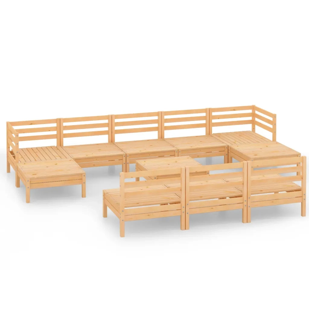 Set Salotto da Giardino 11 pz in Legno Massello di Pino 3083369