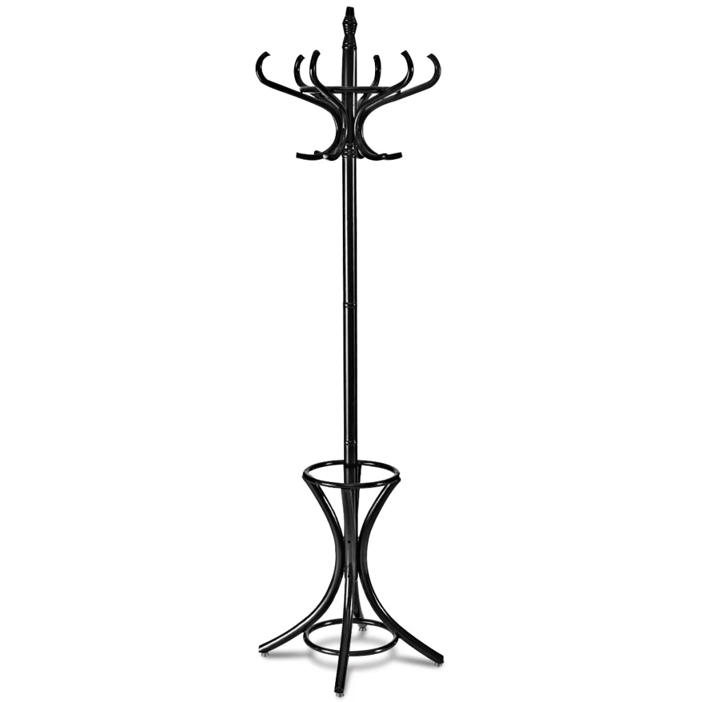 Appendiabiti da terra con 12 ganci design ergonomico 51 x 51 x 184 cm legno nero 20_0017665