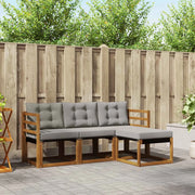 Set di divani da esterno 4 pcs Grigio Naturale e Chiaro 3368534