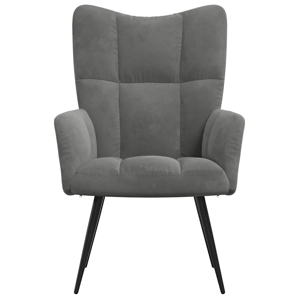 Poltrona Relax Grigio Scuro in Velluto cod mxl 13577