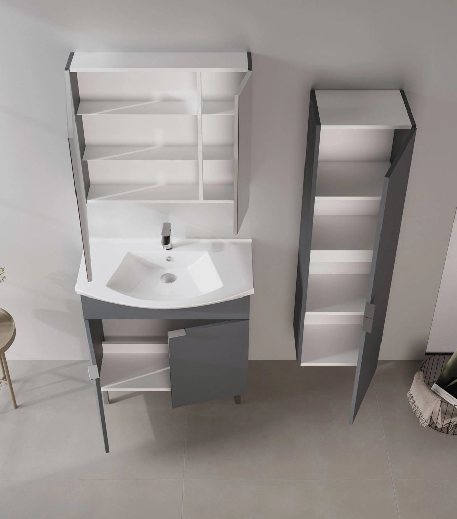 Mobile lavabo "Purus 80" - 80 x 50 x 83 cm - Antracite opaco