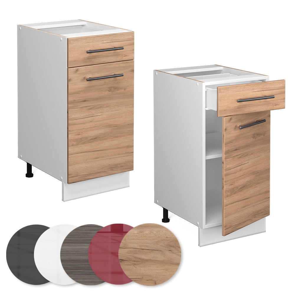 Vicco Mobiletto base per cucina Quercia dorata 40 cm senza piano di lavoro