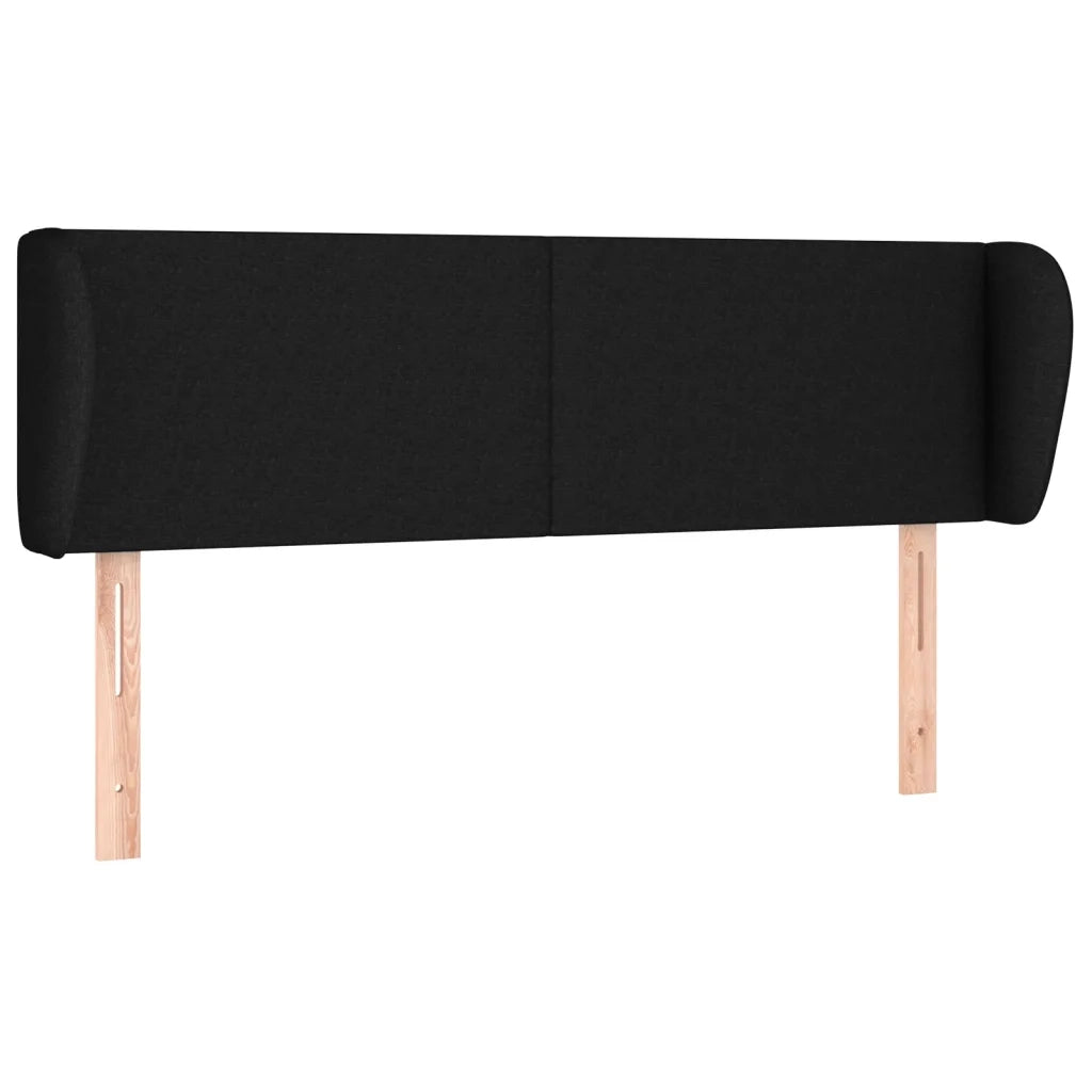 Testiera | Testata ad Orecchio Nera 147x23x78/88 cm in Tessuto