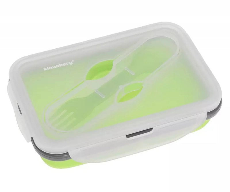 Klausberg KB-7021 Portapranzo pieghevole in silicone con posate