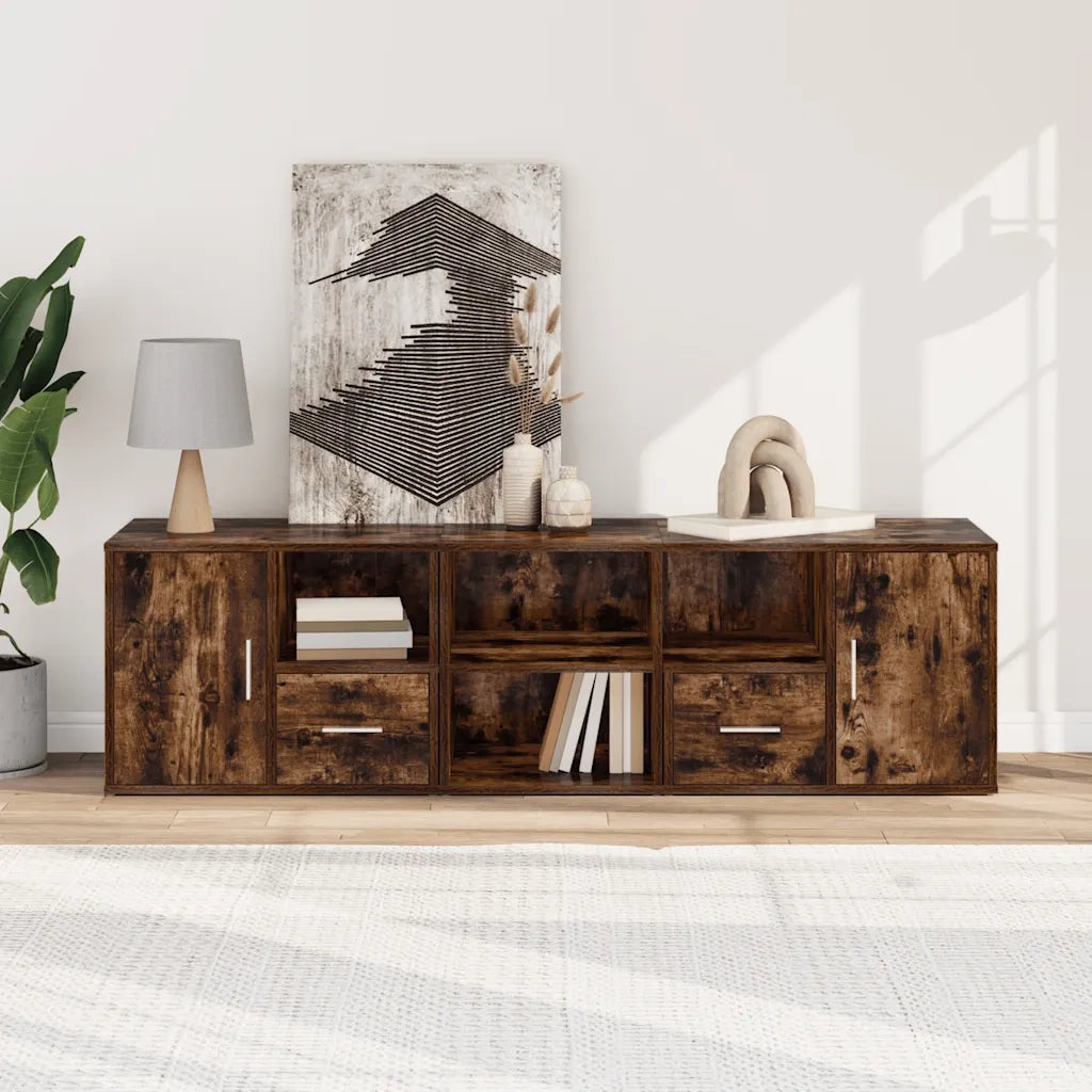 Mobile Angolare Rovere Fumo 160x40x45 cm in Truciolato 3307823