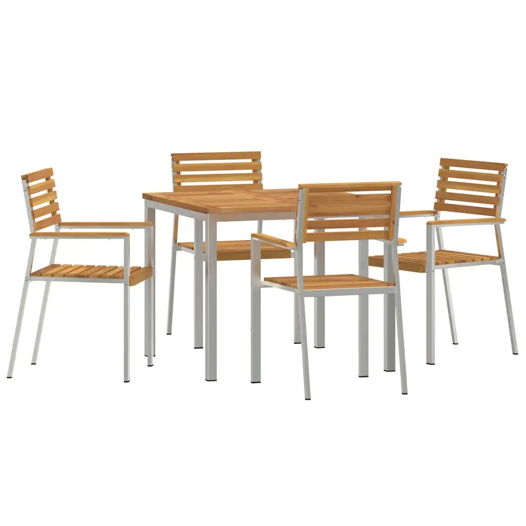 Set da Pranzo per Giardino 5 pcs Legno di Acacia Massello 3334774