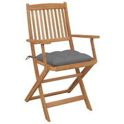 Sedie da Giardino Pieghevoli 8 pz con Cuscini Massello Acacia 3075101