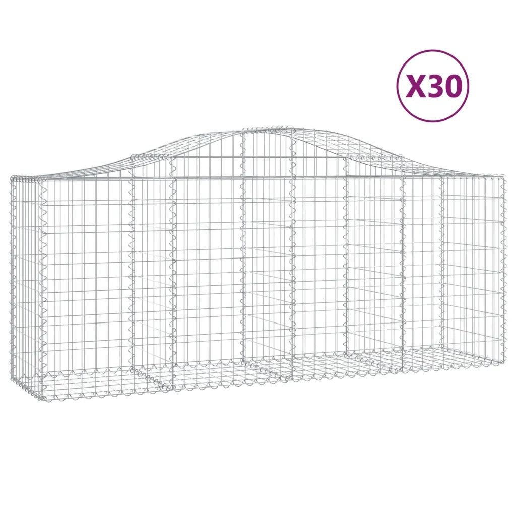 Cesti Gabbioni ad Arco 30 pz 200x50x80/100 cm Ferro Zincato 3145636