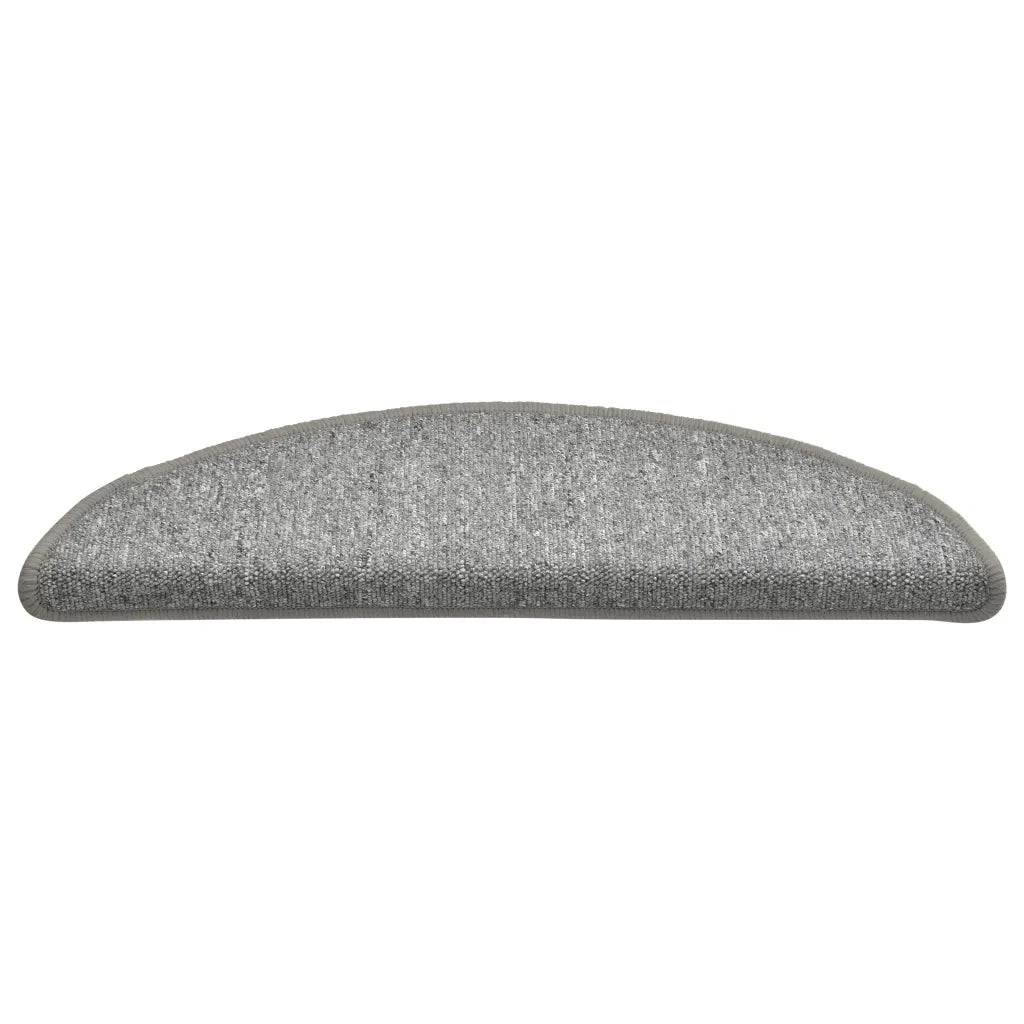 Tappetini per scale 15 pz 56x17x3 cm Grigio chiaro Semicircolari 322370