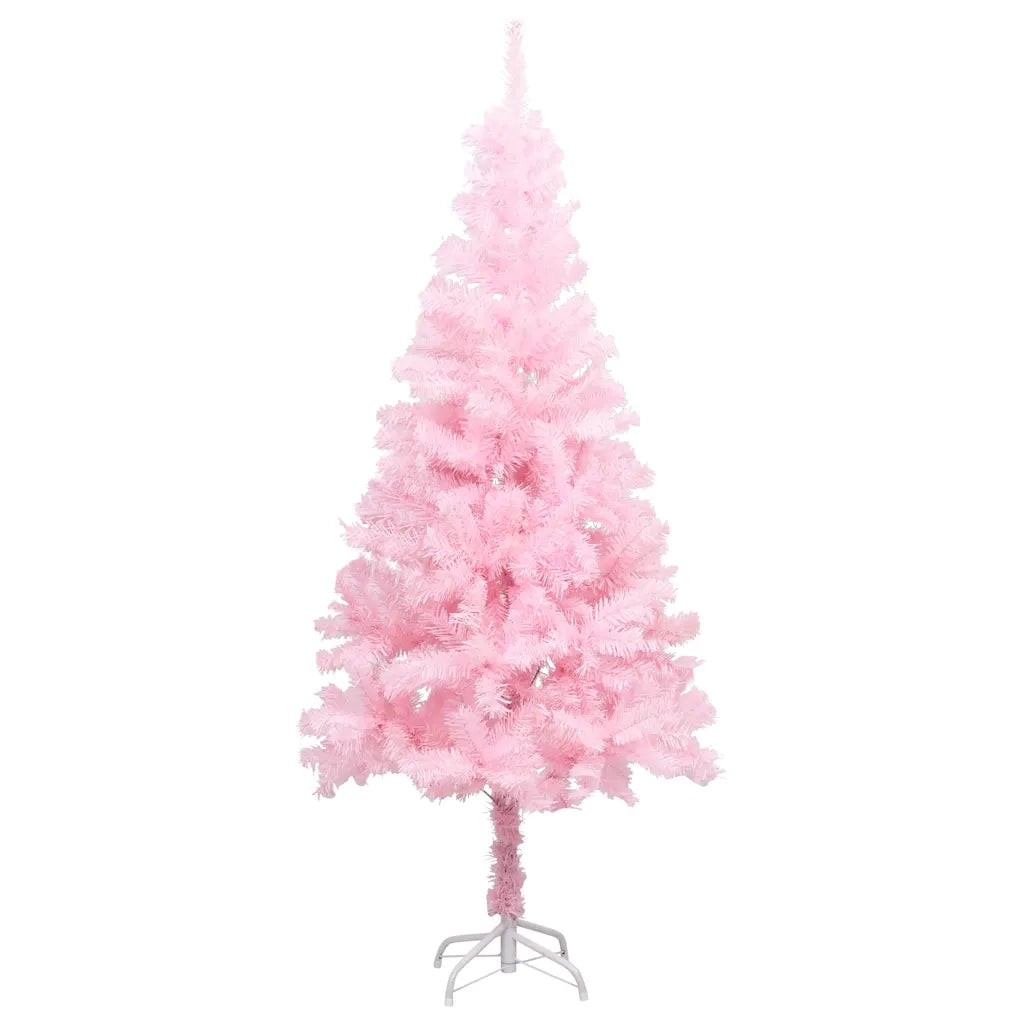 Albero di Natale Preilluminato con Palline Rosa 180 cm PVC 3077585