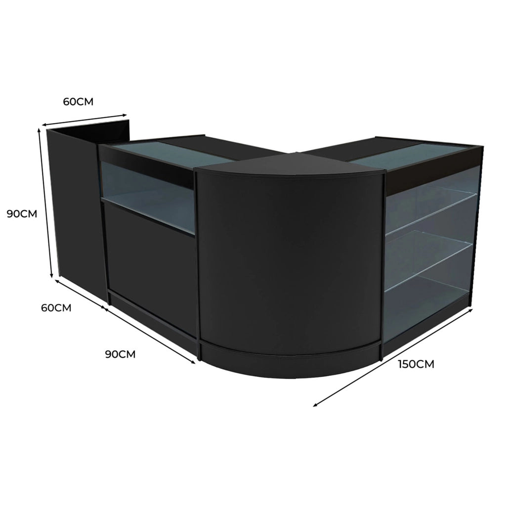 Set Banconi Nero Polaris LED K900 B900 CM60 TB60 con Serratura e Vetrina