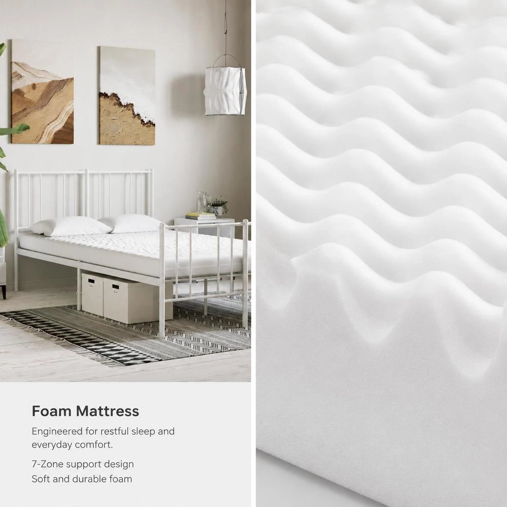 Foam Mattress White 120x200 Cm 7-zone Firmness Level 20 ILD
